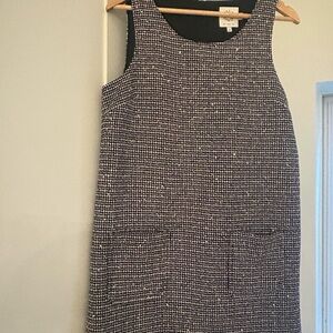 Chic Black and White Tweed Mini Dress